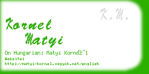 kornel matyi business card